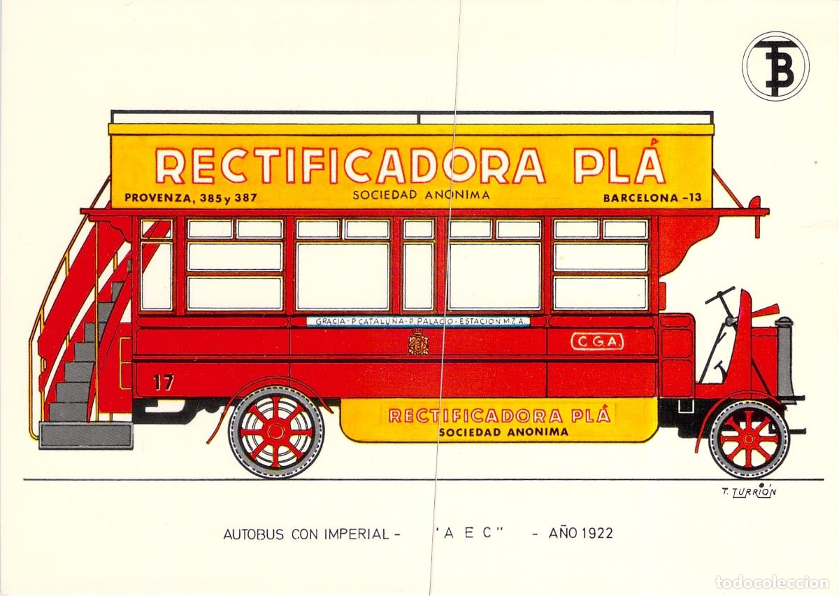 Postales: Postal Autob&uacute;s con Imperial AEC Transportes de Barcelona