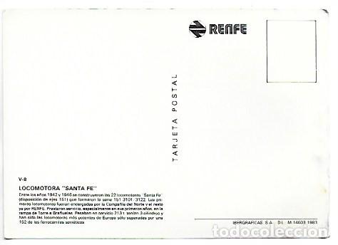 Postales: &rdquo; SANTA FE &rdquo;, LOCOMOTORA - RENFE - Foto 2