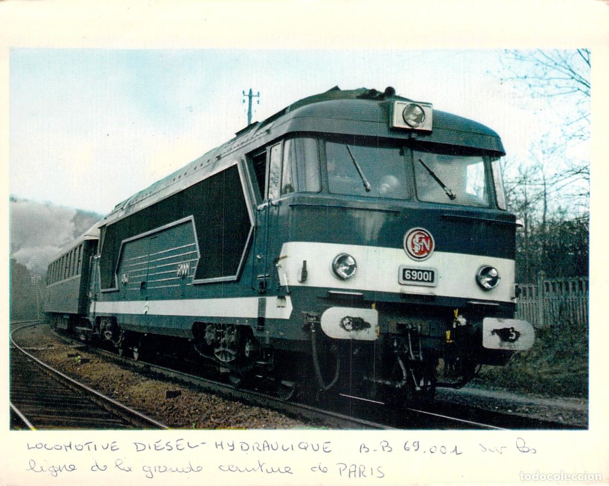 Postales: Postal de Locomotora Diesel-Hidr&aacute;ulica BB 69.001 en Par&iacute;s