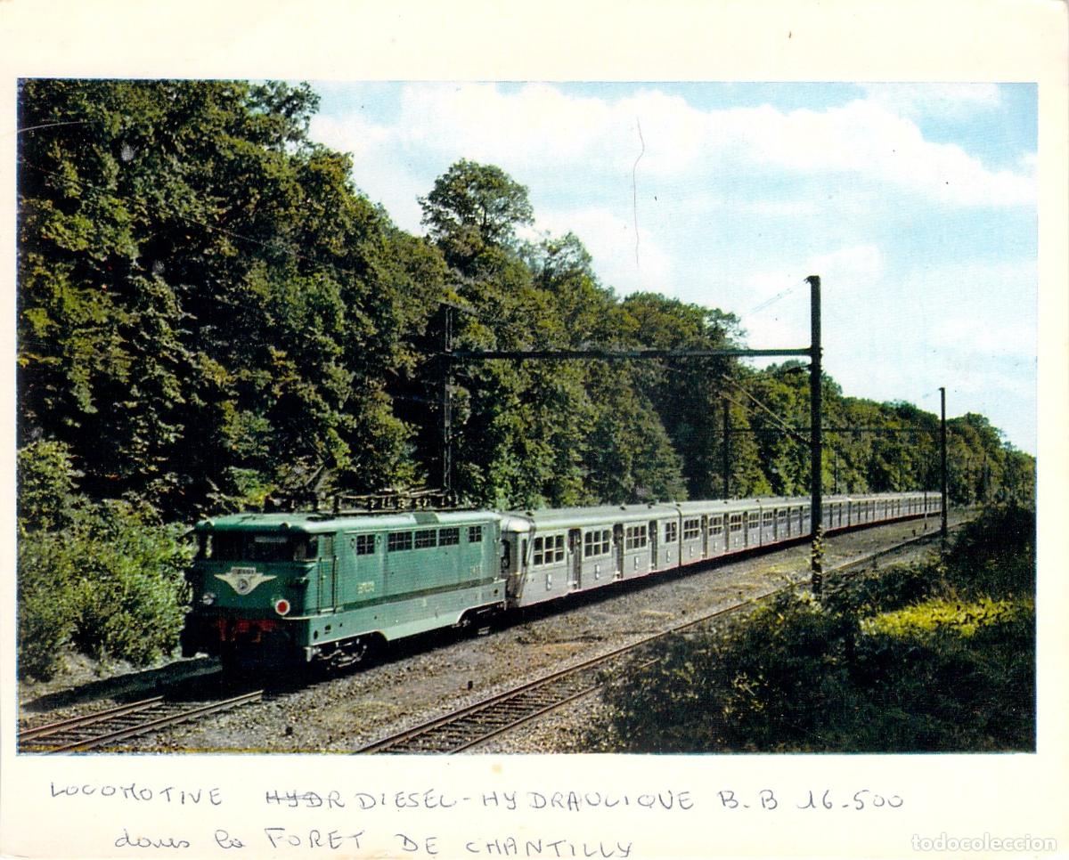 Postales: Postal Tren en Bosque de Chantilly con Locomotora BB 16.500