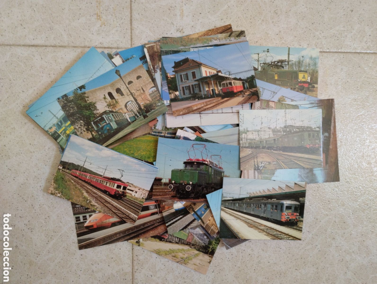 Postales: Lote postales Trenes variadas