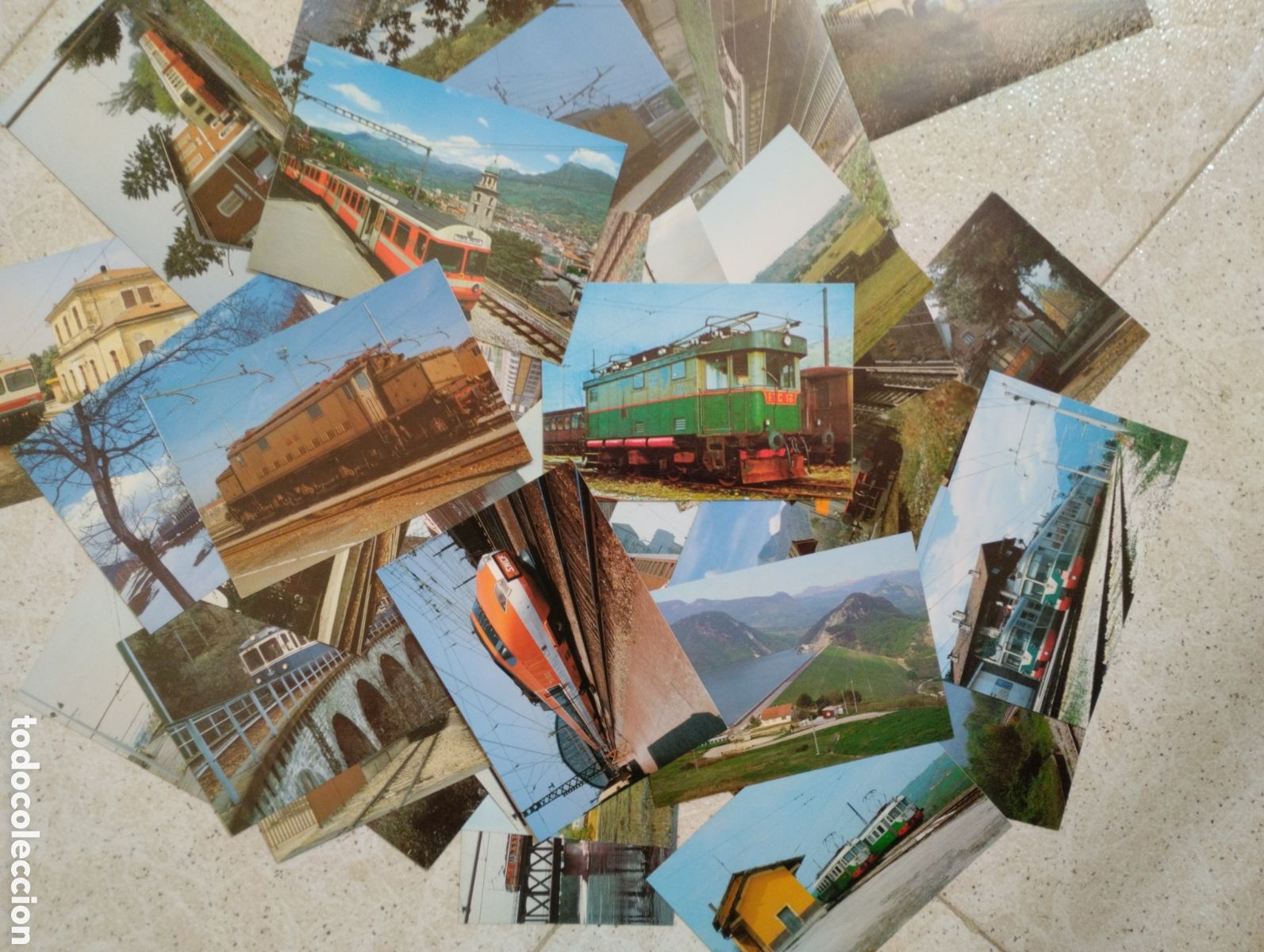 Postales: Lote postales Trenes variadas