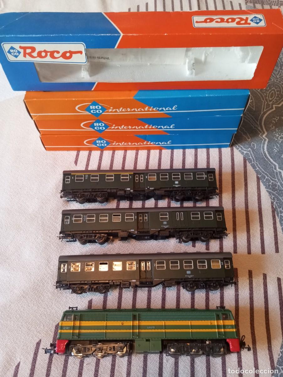 Postales: tren de larga distancia de pasajeros de la E.HO.1.87 analogico semi nuevo