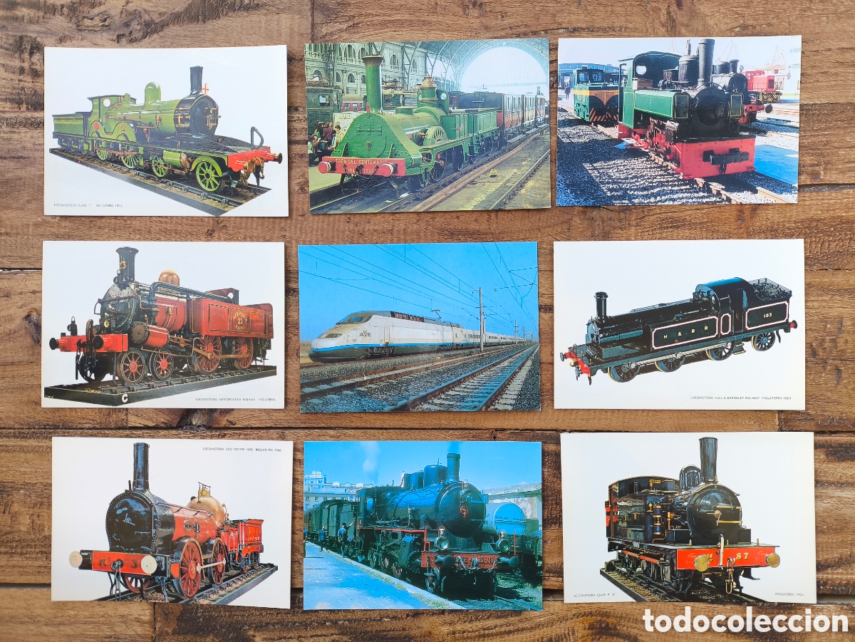 Postales: Lote postales fotogr&aacute;ficas trenes antiguos locomotoras