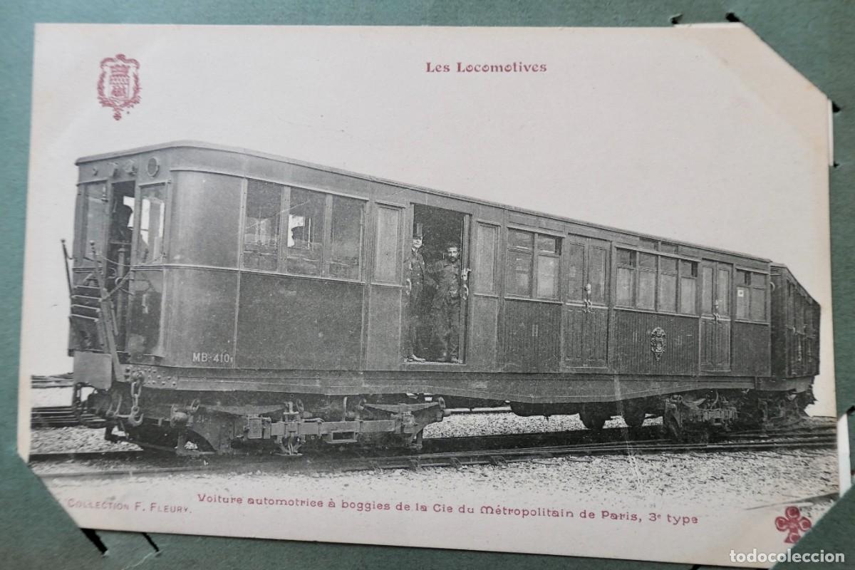 Postales: postal hist&oacute;rica de la serie &rdquo;Les Locomotives&rdquo; de la Collection FLEURY el Metro de Par&iacute;s