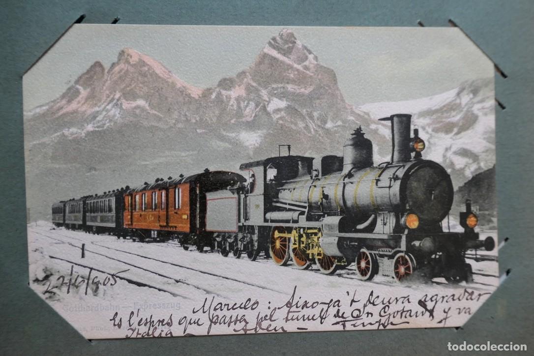 Postales: La postal La imagen muestra el Gotthard Express atravesando un imponente paisaje nevado