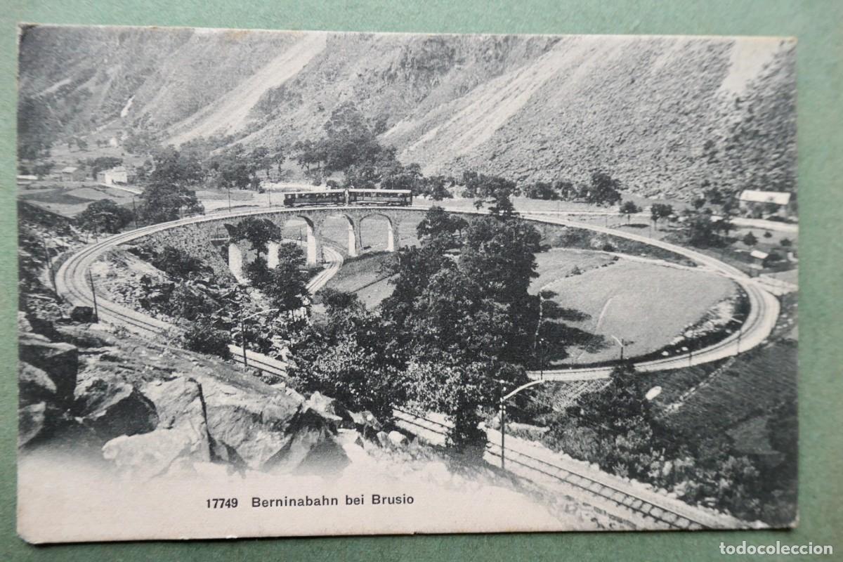 Postales: La postal Viaducto de Brusio, una de las obras de ingenier&iacute;a ferroviaria en Suiza 1910