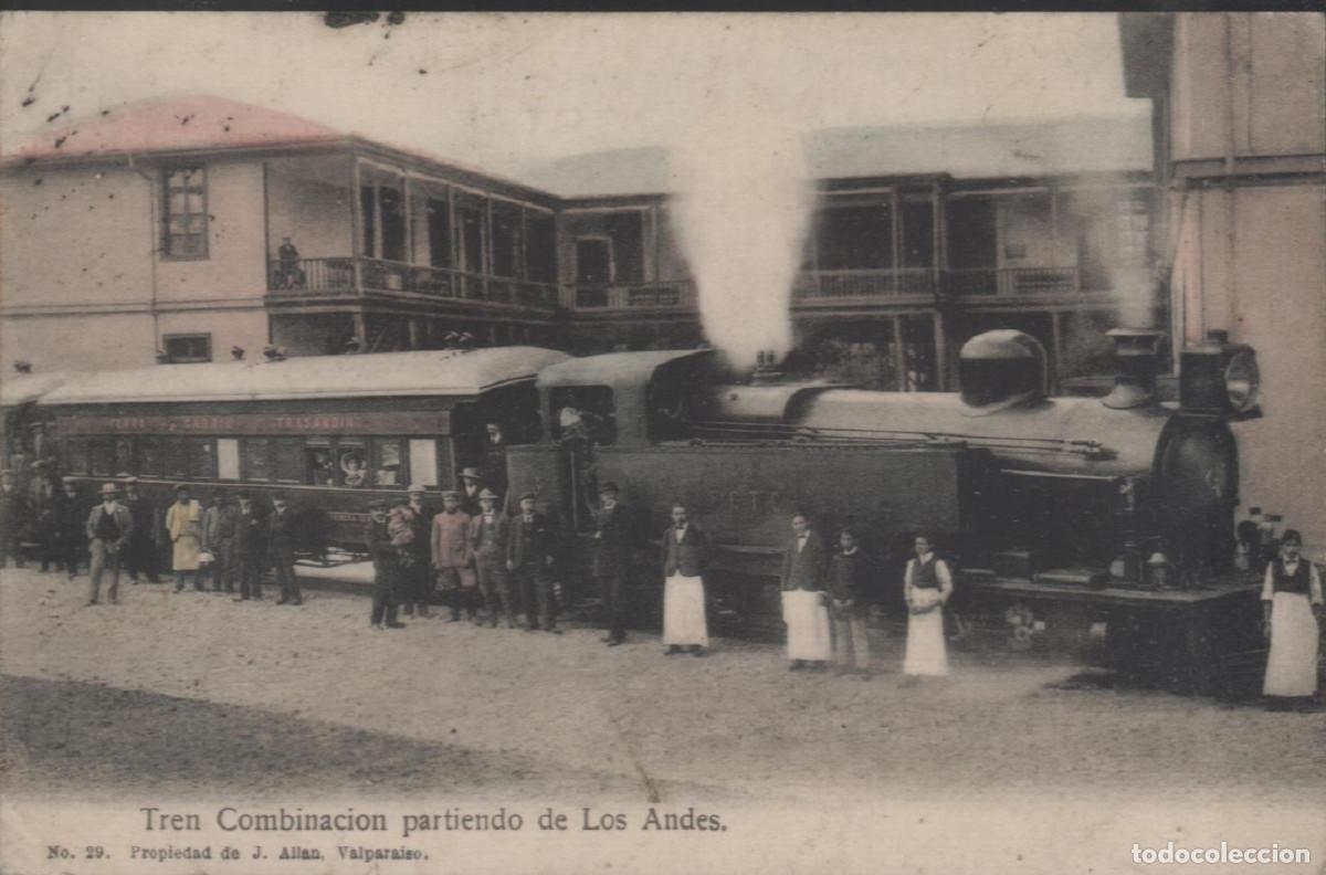 Postales: Chile.locomotora l&aacute;mina moderna 20cmx30cm sacada de una postal antigua.Preciosa imagen