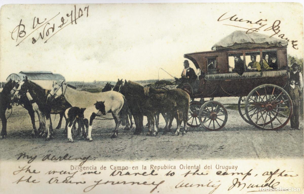 Postales: Uruguay Diligencia L&aacute;mina moderna 20cmx30cm sacada de una postal antigua.Espectacular imagen