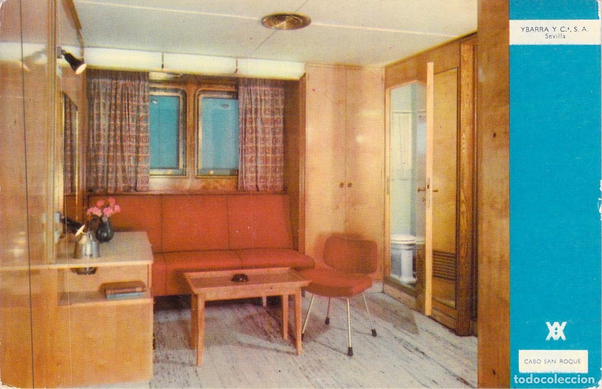 Postales: Postal Barco Cabo San Roque Camarote Clase Cabina Ybarra y C&iacute;a