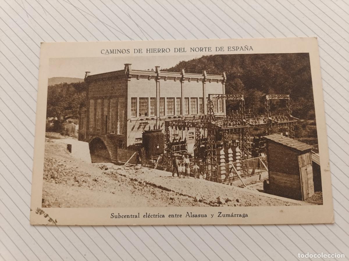 Postales: Caminos de Hierro del Norte de Espa&ntilde;a, central el&eacute;ctrica entre Alsasua y Zum&aacute;rraga