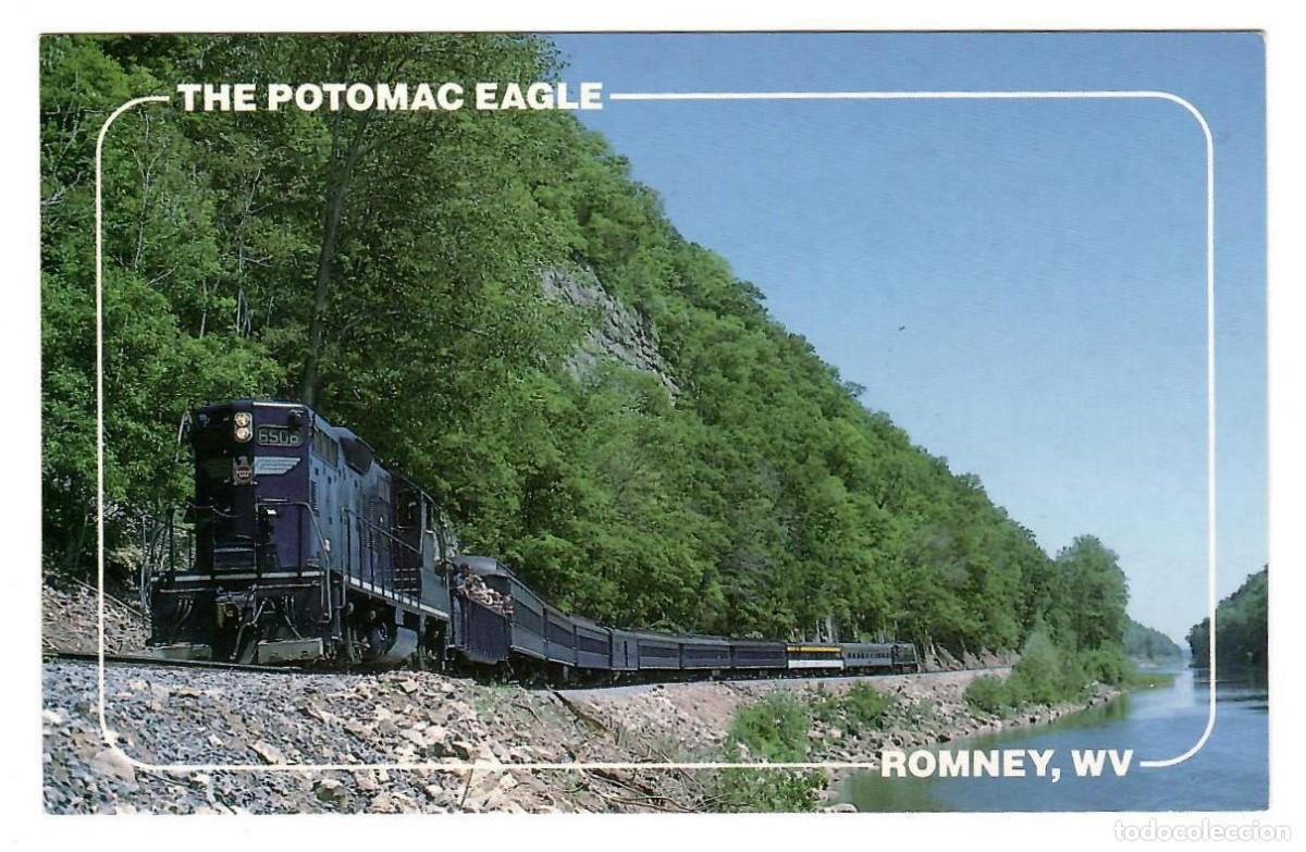 Postales: El tren POTOMAC EAGLE en Rowney (Virginia, USA). Ed. Mary Jayne' Railroad Specialities, J17076.