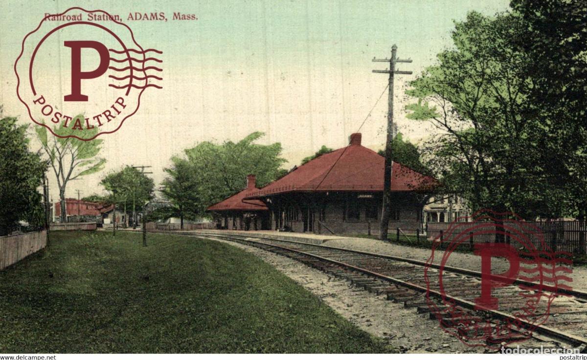 Postales: RAILROAD STATION ADAMS MASS RAILROAD RAILWAY CHEMIN DE FER EEUU USA