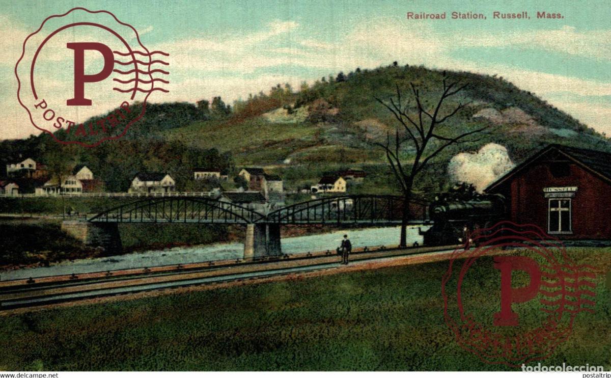 Postales: RAILROAD STATION RUSSELL MASS RAILROAD RAILWAY CHEMIN DE FER EEUU USA