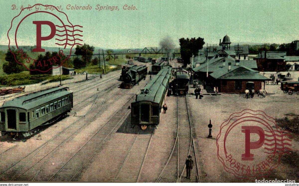 Postales: D AND R G DEPOT COLORADO SPRINGS RAILROAD RAILWAY CHEMIN DE FER EEUU USA