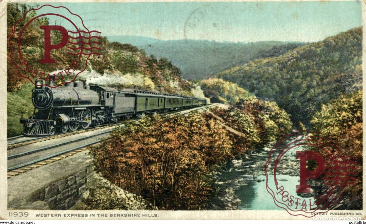 Postales: WESTERN EXPRESS IN THE BERKSHIRE HILLS , MASS RAILROAD RAILWAY CHEMIN DE FER EEUU USA