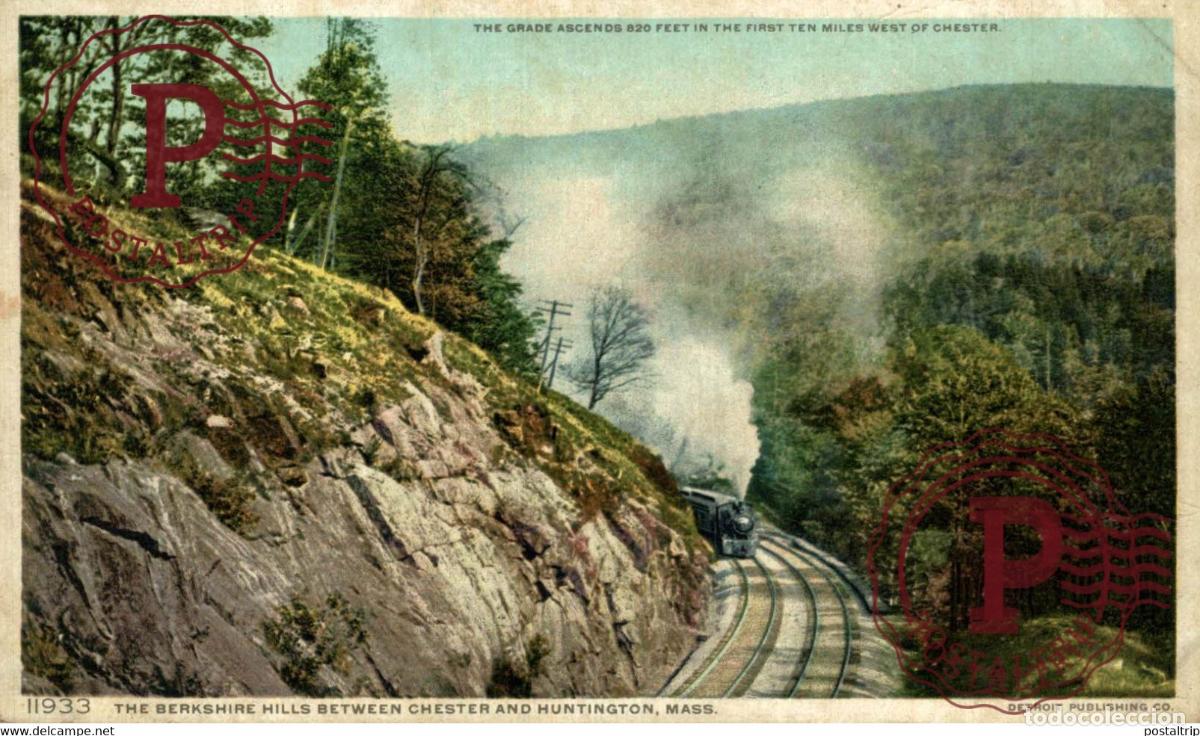Postales: BERKSHIRE HILLS BETWEEN CHESTER AND HUNTINGTON MASS MASSACHUSETTS RAILROAD RAILWAY CHEMIN DE FER EE