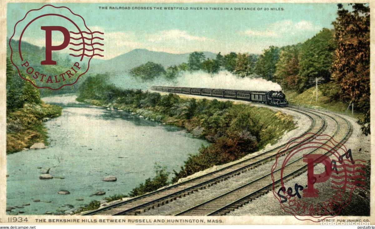 Postales: BERKSHIRE HILLS BETWEEN RUSSELL AND HUNTINGTON MASS MASSACHUSETTS RAILROAD RAILWAY CHEMIN DE FER EE