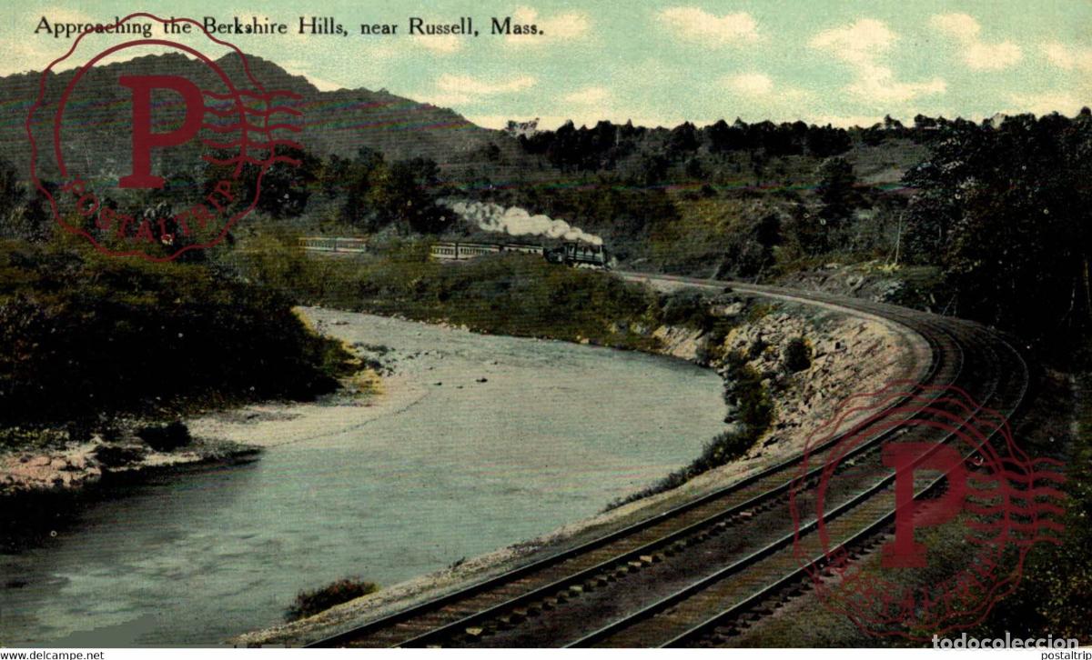 Postales: APPROACHING THE BERKSHIRE HILLS NEAR RUSSELL MASS MASSACHUSETTS RAILROAD RAILWAY CHEMIN DE FER EE