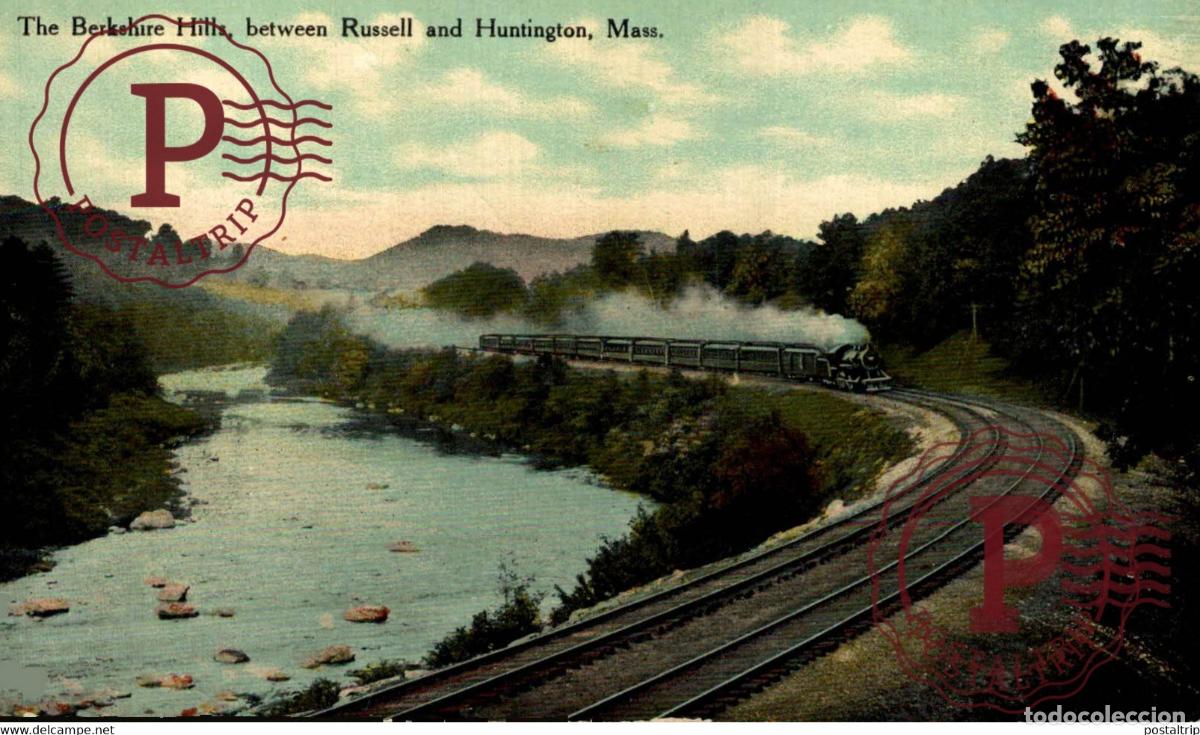 Postales: THE BERKSHIRE HILLS BETWEEN RUSSELL AND HUNTINGTON MASS MASSACHUSETTS RAILROAD RAILWAY CHEMIN DE
