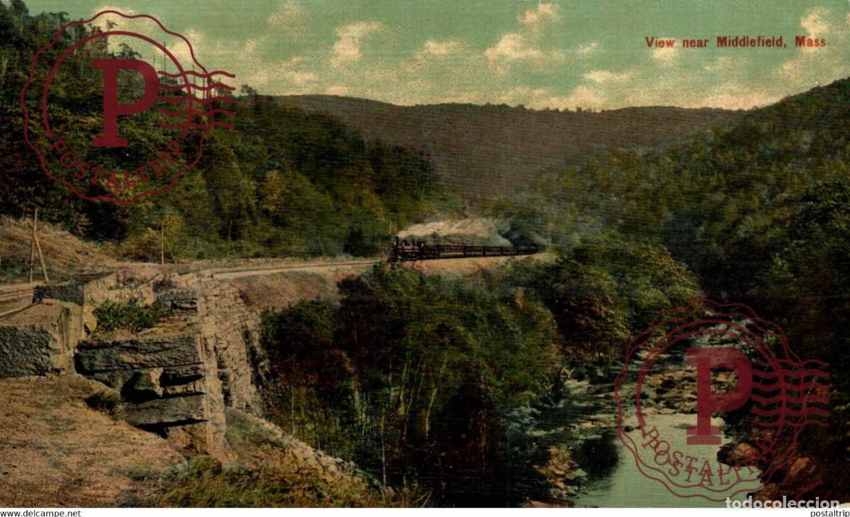Postales: VIEW NEAR MIDDLEIELD THE BERKSHIRE HILLS MASS MASSACHUSETTS RAILROAD RAILWAY CHEMIN DE FER EEUU US