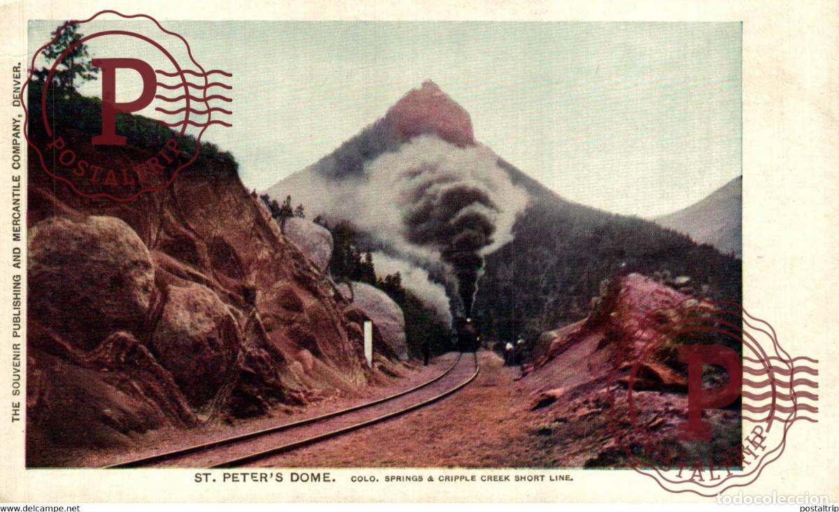 Postales: ST PETERS DOME COLORADO SPRINGS CRIPPLE CREEK SHORT LINE MASS MASSACHUSETTS RAILROAD RAILWAY CHEM