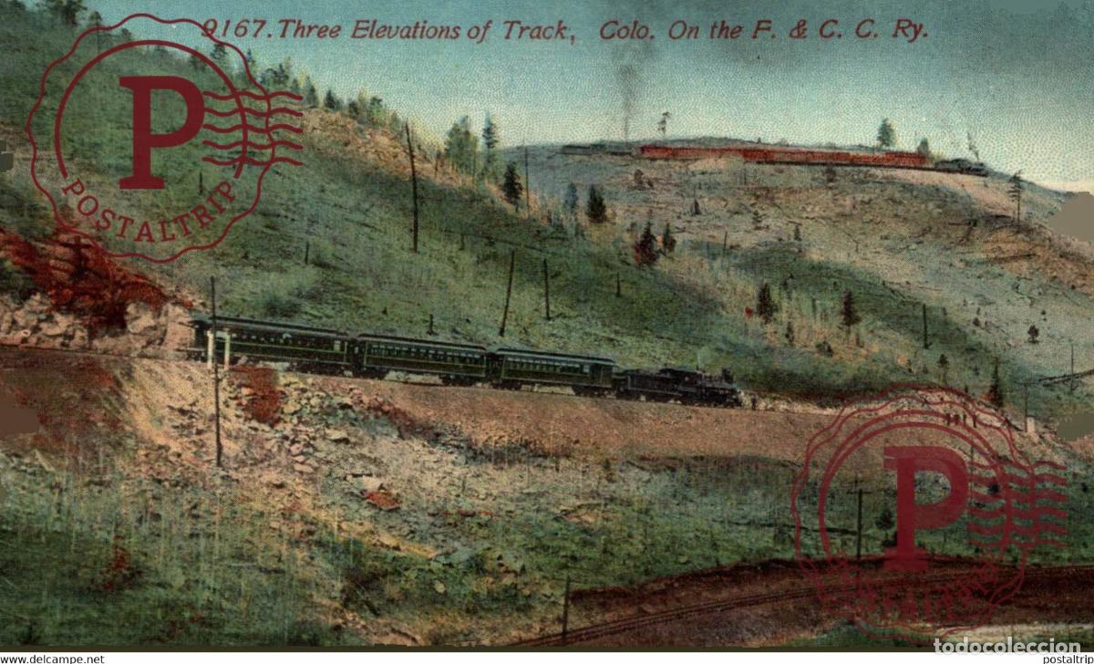 Postales: three elevations of track colorado RAILROAD RAILWAY CHEMIN DE FER EEUU USA