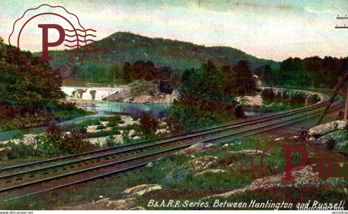 Postales: BETWEEN HANTINGTON AND RUSSELL RAILROAD RAILWAY CHEMIN DE FER EEUU USA