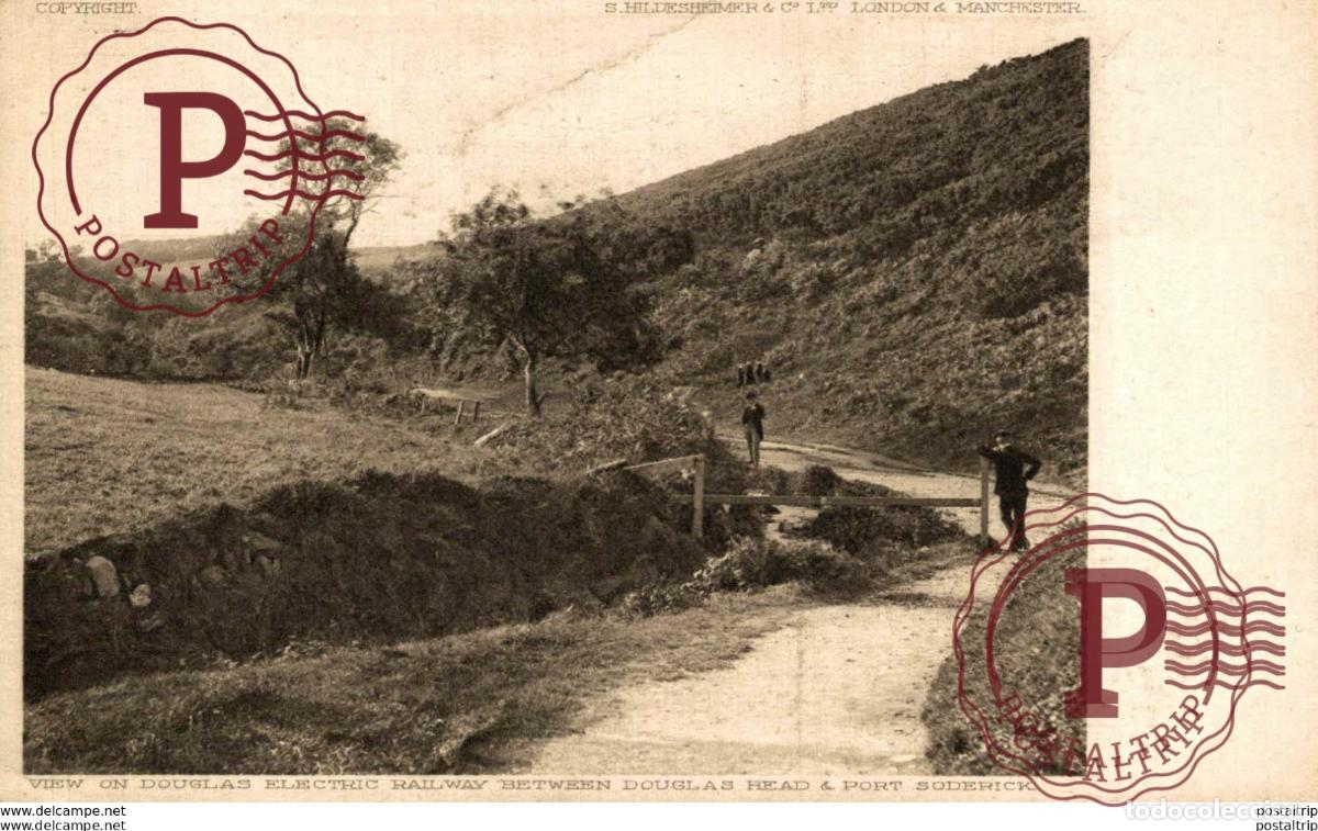 Postales: VIEW ON DOUGLAS ELECTRIC RAILWAY BETWEEN DOUGLAS HEAD & PORT SODERICK. TREN TRAIN TREIN.