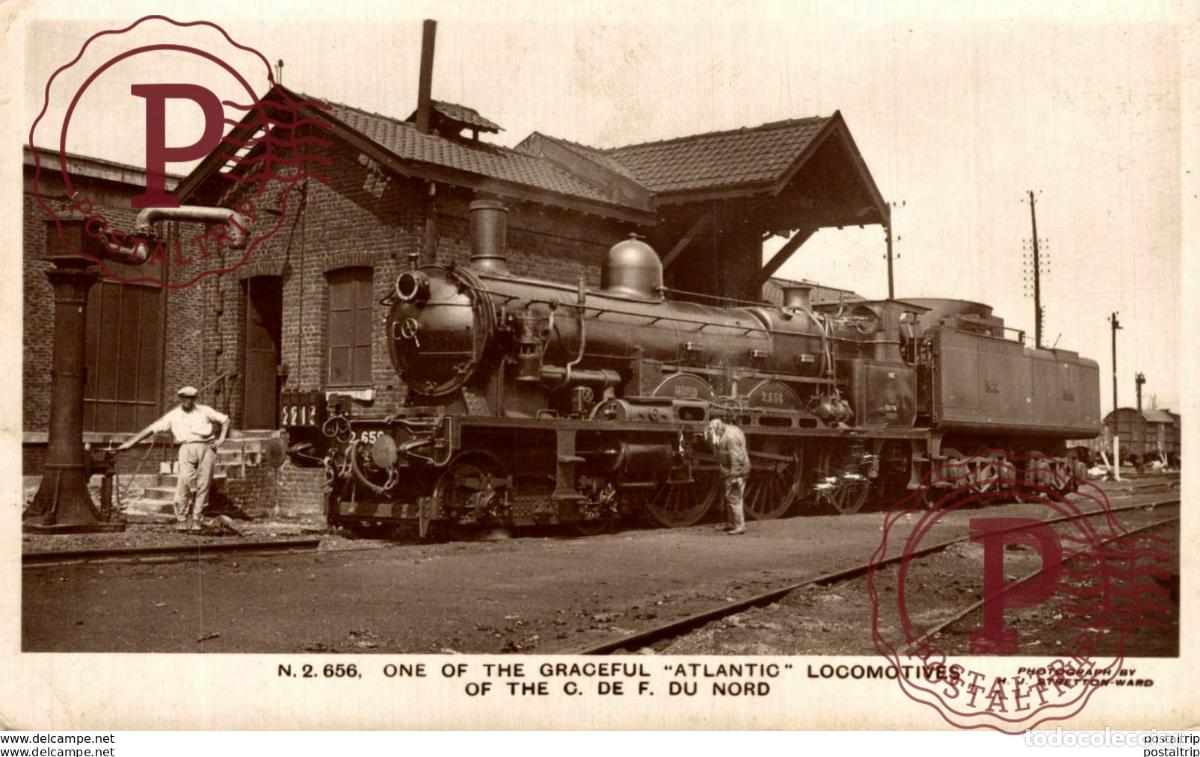 Postales: ONE OF THE GRACEFUL ATLANTIC LOCOMOTIVES OF THE C. DE F. DU NORD. TREN TRAIN TREIN.