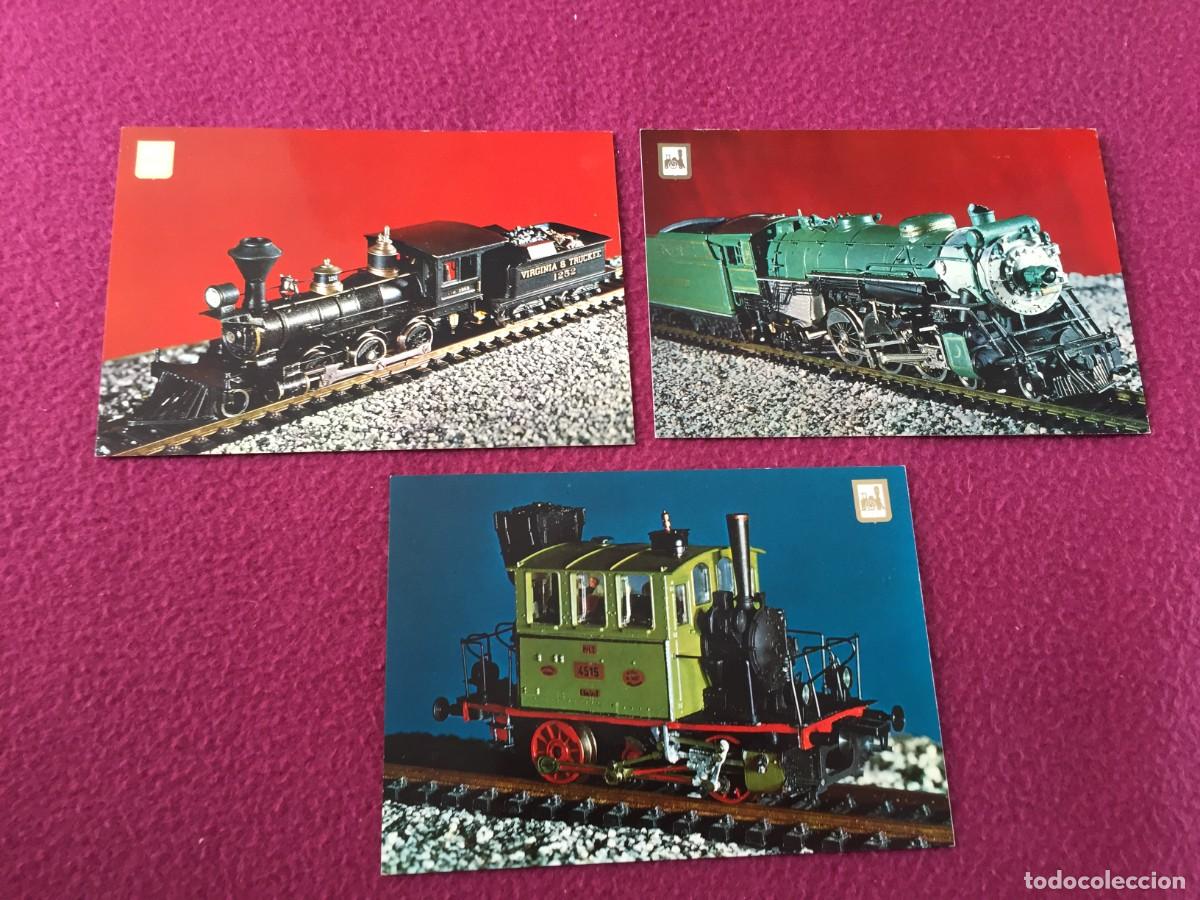 Postales: 3 postales de trenes