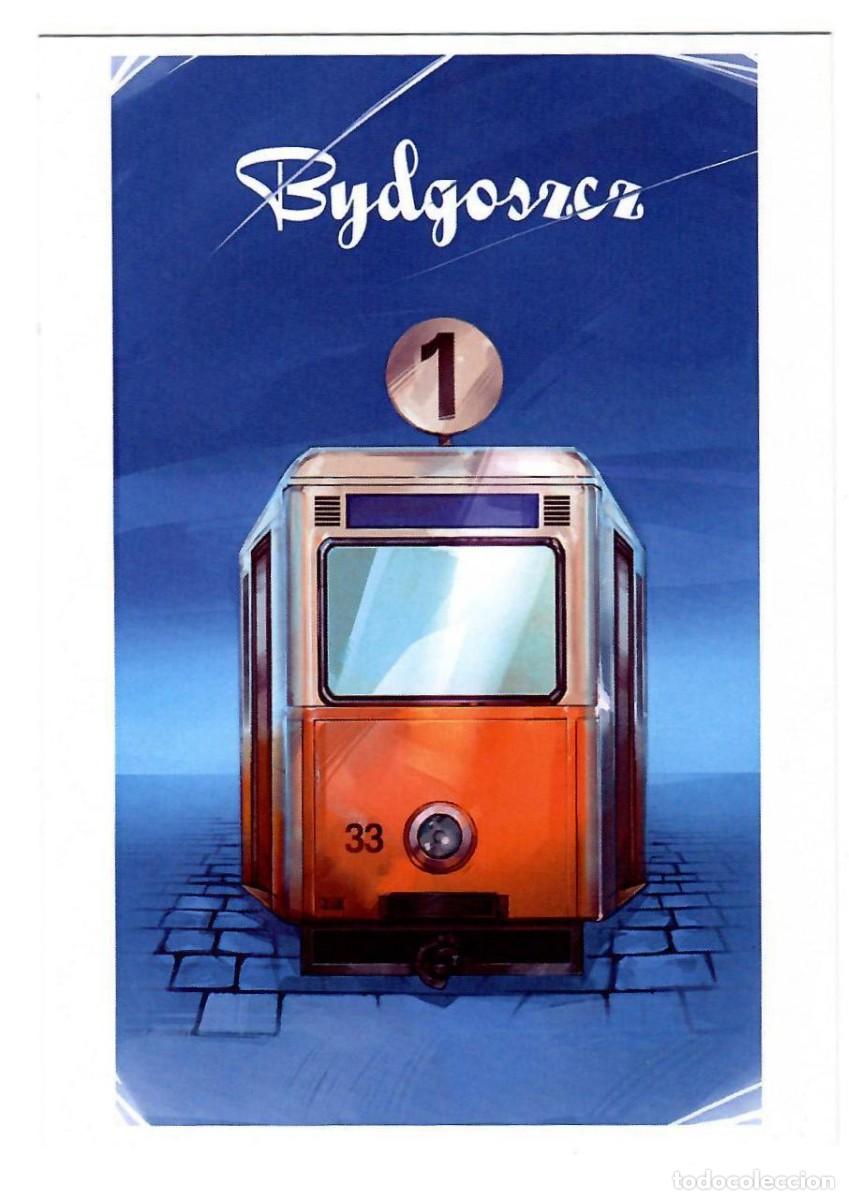 Postales: TRANVIA DE BYDGOSZCZ, Polonia. Ilustraci&oacute;n de Sebastian Tucholski. Nueva, sin escribir.