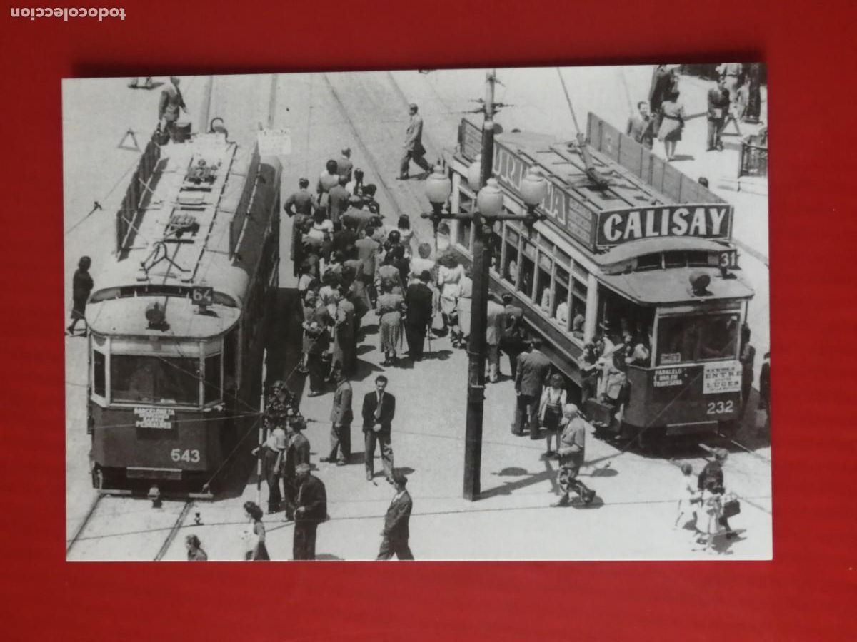 Postales: POSTAL 18973 NUEVA-EUROFER 4262 TRANVIAS BARCELONA 543 Y 232 PUBLICIDAD CALISAY Y CINE -FERROCARRIL