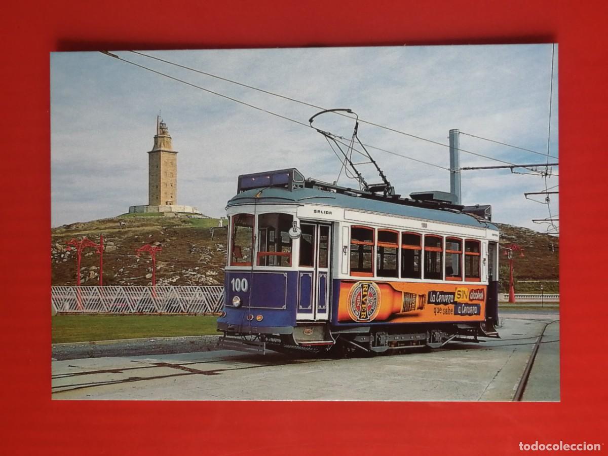Cartoline: POSTAL 18945 NUEVA-EUROFER 928 TRANVIA A CORU&Ntilde;A 100 PUB. CERVEZA ESTRELLA GALICIA TORRE HERCULES -TR