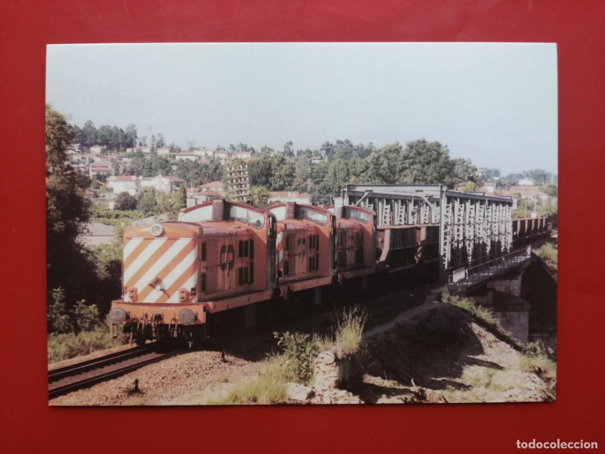 Postales: POSTAL 19652 NUEVA-PORTUGAL APAC-2&ordf; SERIE &ndash; PONTE DO RIO AVE, TREN MERCANCIAS 3 LOC. SERIE 1401-1467