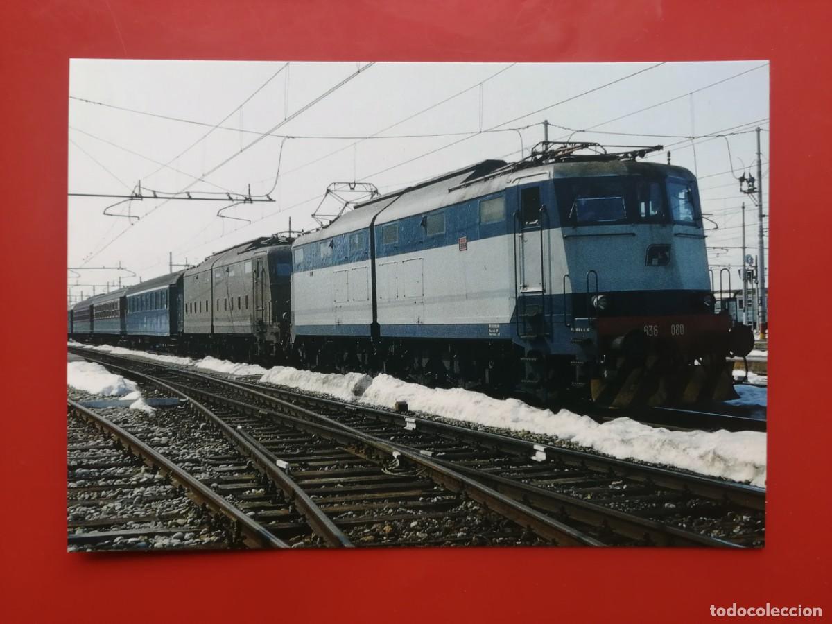 Postales: POSTAL 19642 NUEVA-ITALIA UNIFER &ndash; 150 ANIV. TRENO A CUNEO &ndash; CUNEO, TREN VIAJEROS LOC. E 636.080 Y O