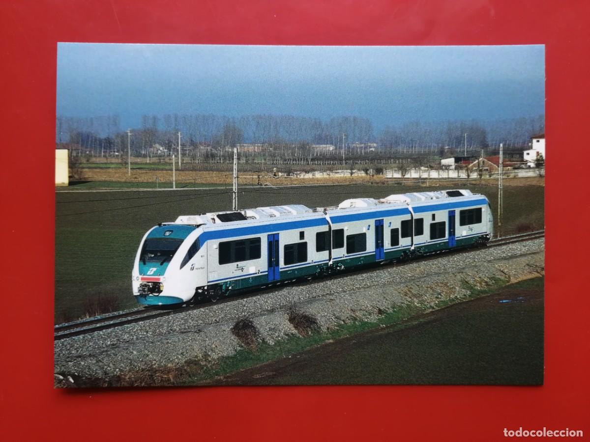 Postales: POSTAL 19638 NUEVA-ITALIA UNIFER &ndash; 150 ANIV. TRENO A CUNEO &ndash; CENTALLO, TREN ALN 501.015 Y 502.015
