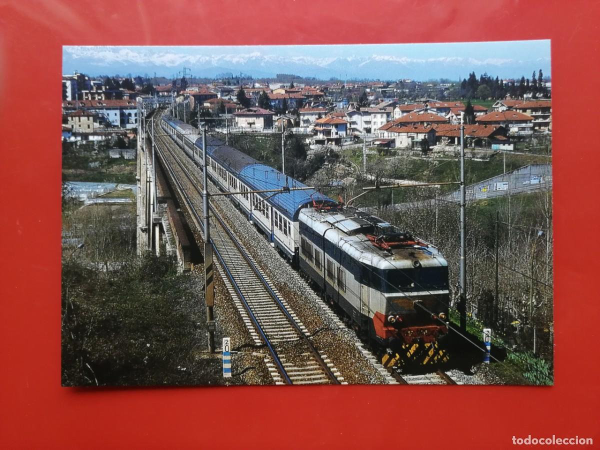 Postales: POSTAL 19633 NUEVA-ITALIA UNIFER &ndash; 150 ANIV. TRENO A CUNEO &ndash; MONDOVI, TREN VIAJEROS LOC. E.656