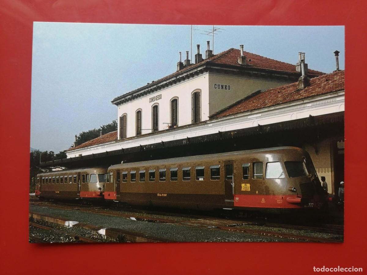 Postales: POSTAL 19632 NUEVA-ITALIA UNIFER &ndash; 150 ANIV. TRENO A CUNEO &ndash; CUNEO, TREN ALN 772.3247 + 3325