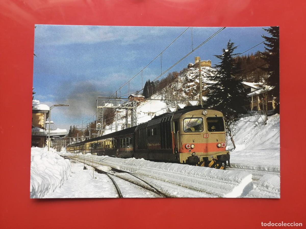 Postales: POSTAL 19631 NUEVA-ITALIA UNIFER &ndash; 150 ANIV. TRENO A CUNEO &ndash; VERNANTE, TREN VIAJEROS LOC. D.445-1109