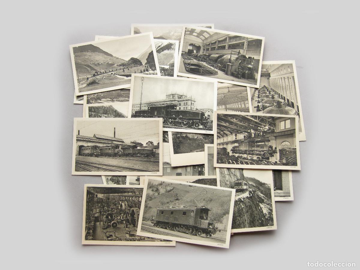 Postales: LOTE DE 21 POSTALES PUBLICITARIAS DE LA F&Aacute;BRICA DE M&Aacute;QUINAS DE TREN OERLIKON. A&Ntilde;OS 30