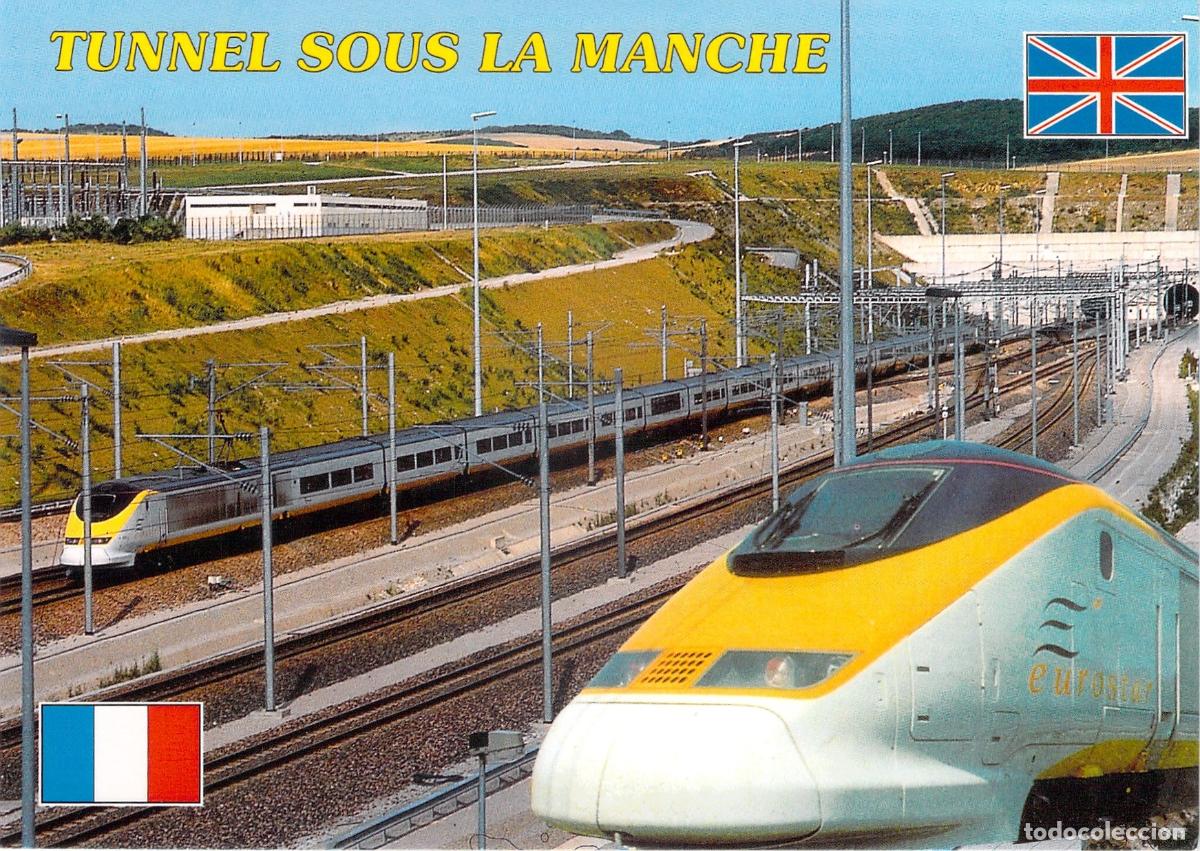 Postales: Postal del Tren Eurostar en el T&uacute;nel de la Mancha Francia Inglaterra