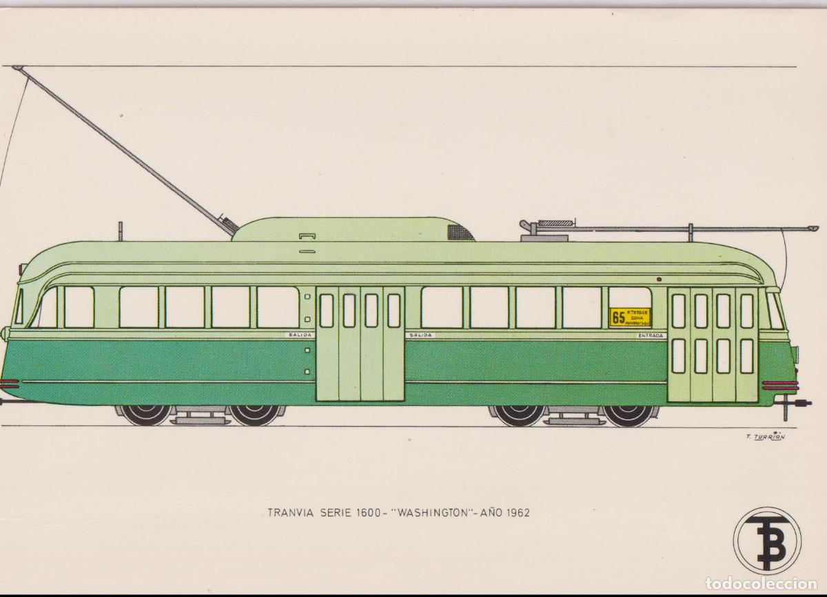Postales: TRANVIA WASHINGTON SERIE 1600 A&Ntilde;O 1962 - TRANSPORTES DE BARCELONA N&ordm;50