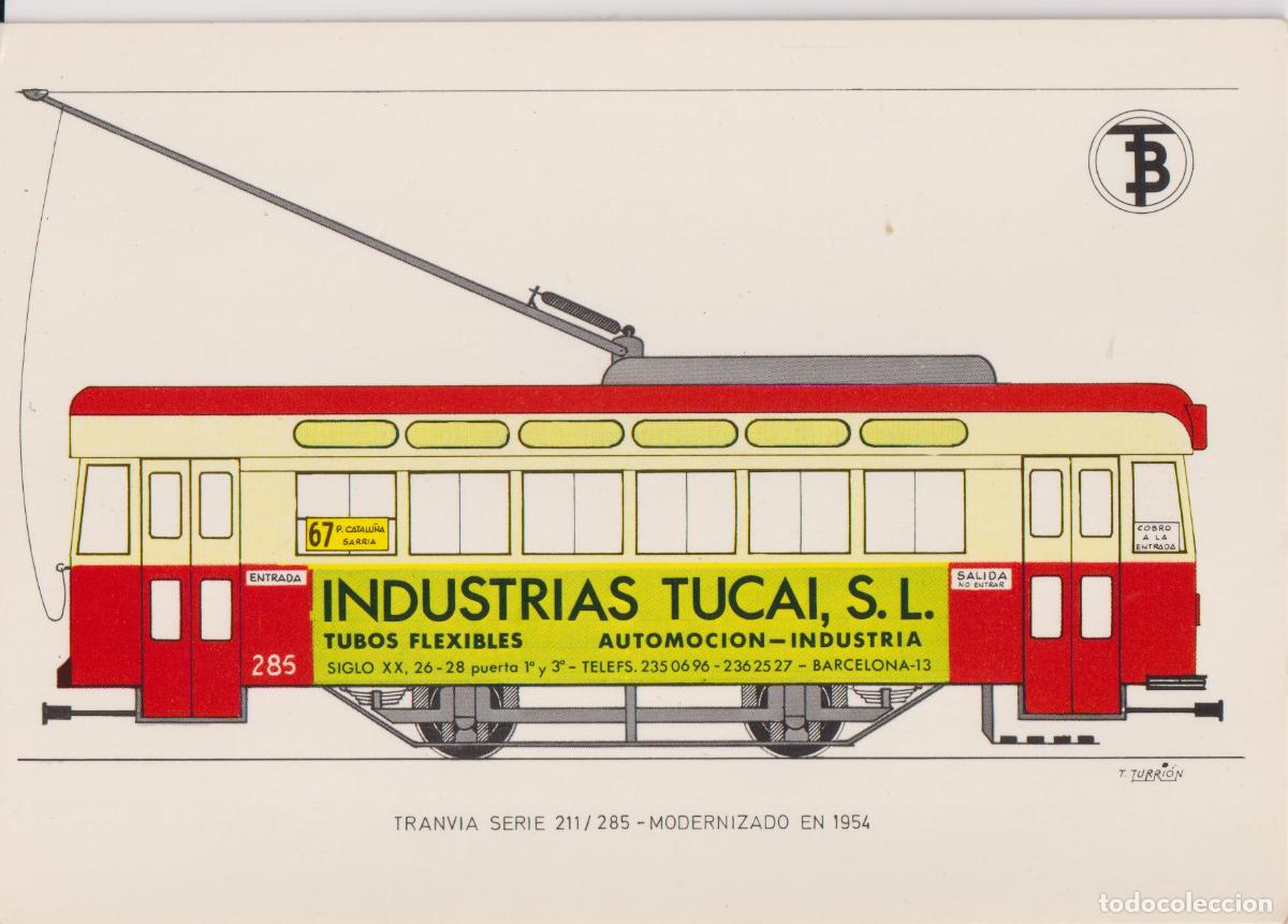 Postales: TRANVIA SERIE 211/285 SERIE 1600 A&Ntilde;O 196MODIFICADO EN 1954 - TRANSPORTES DE BARCELONA N&ordm;46