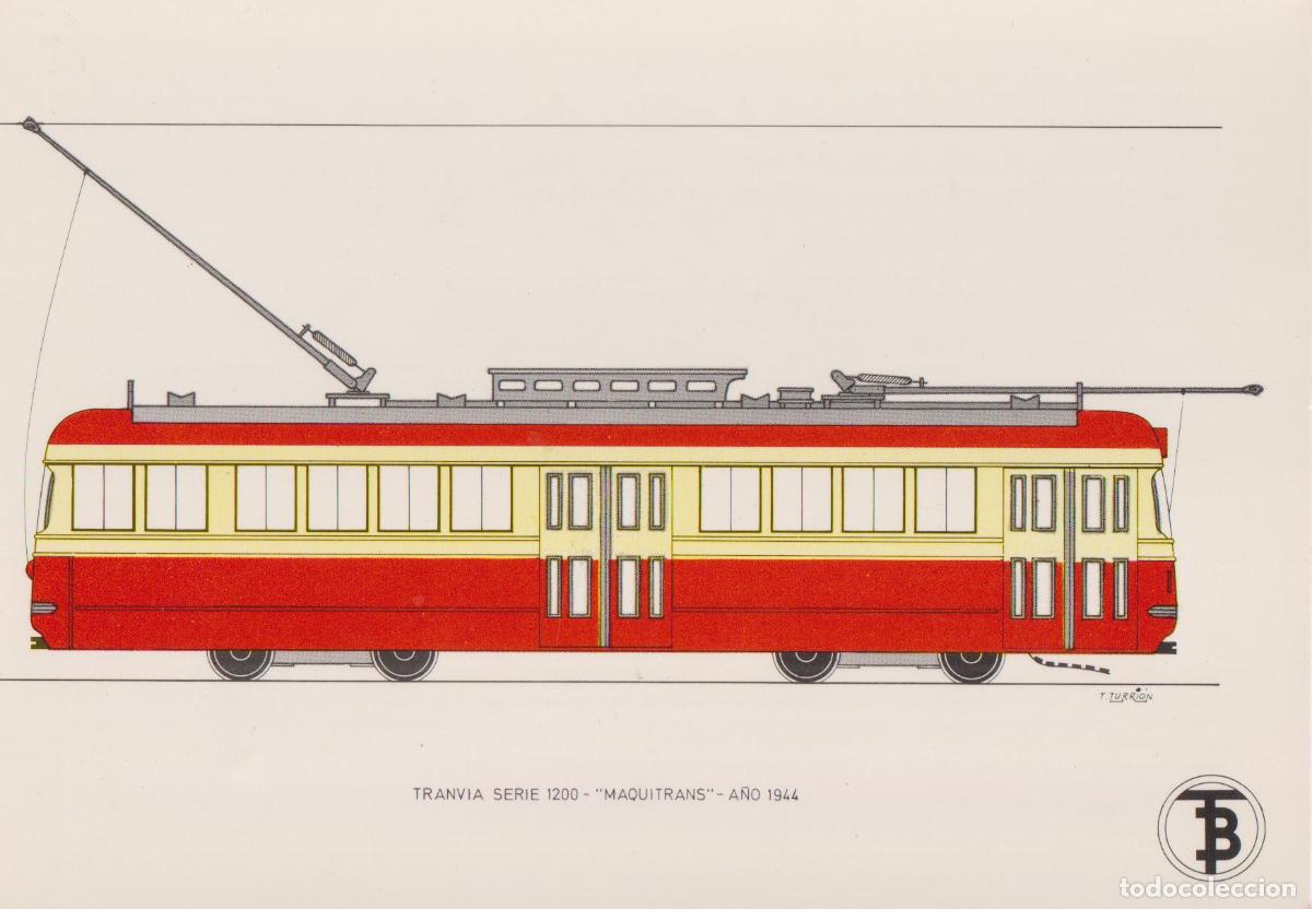 Postales: TRANVIA MAQUITRANS SERIE 1200 A&Ntilde;O 1944 - TRANSPORTES DE BARCELONA N&ordm;40