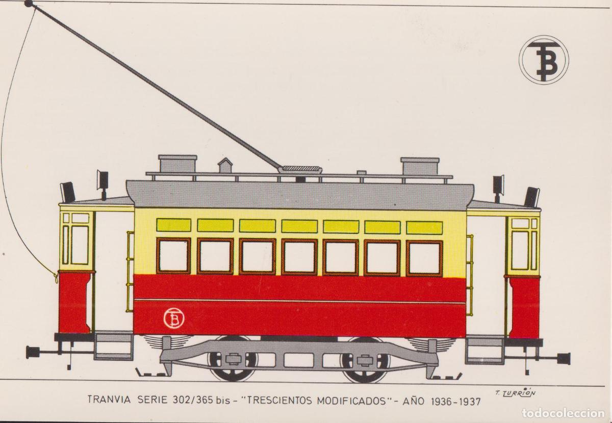 Postales: TRANVIA SERIE 302/365bis TRESCIENTOS MODIFICADOS A&Ntilde;O 1936/37 - TRANSPORTES DE BARCELONA