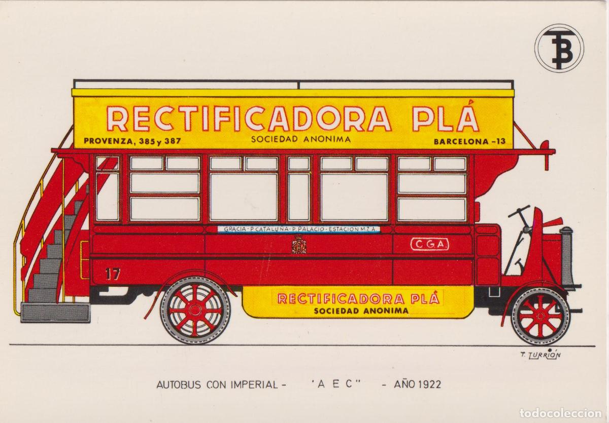 Postales: AUTOBUS CON IMPERIAL AEC A&Ntilde;O 1922 - TRANSPORTES DE BARCELONA