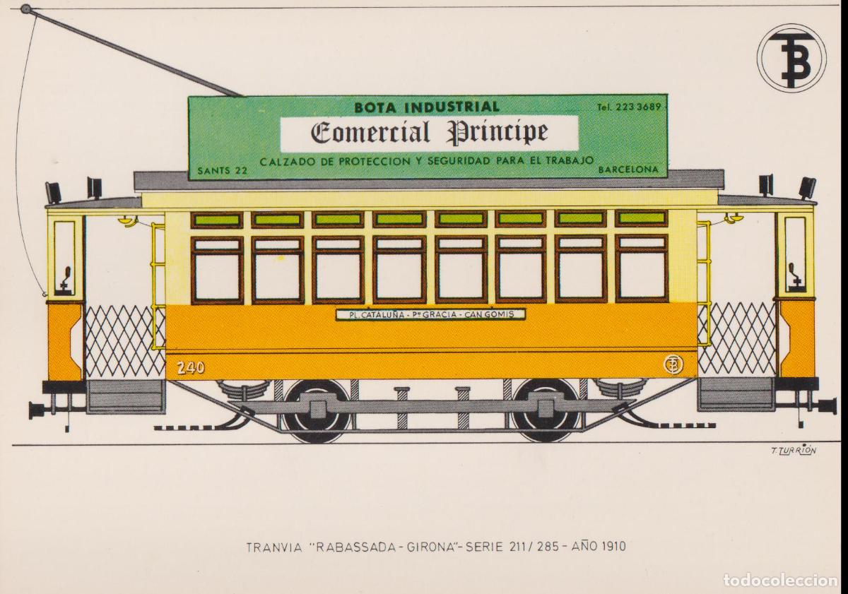 Postales: TRANVIA RABASSADA GIRONA SERIE 211/285 SEISCIENTOS A&Ntilde;O 1910 - TRANSPORTES DE BARCELONA