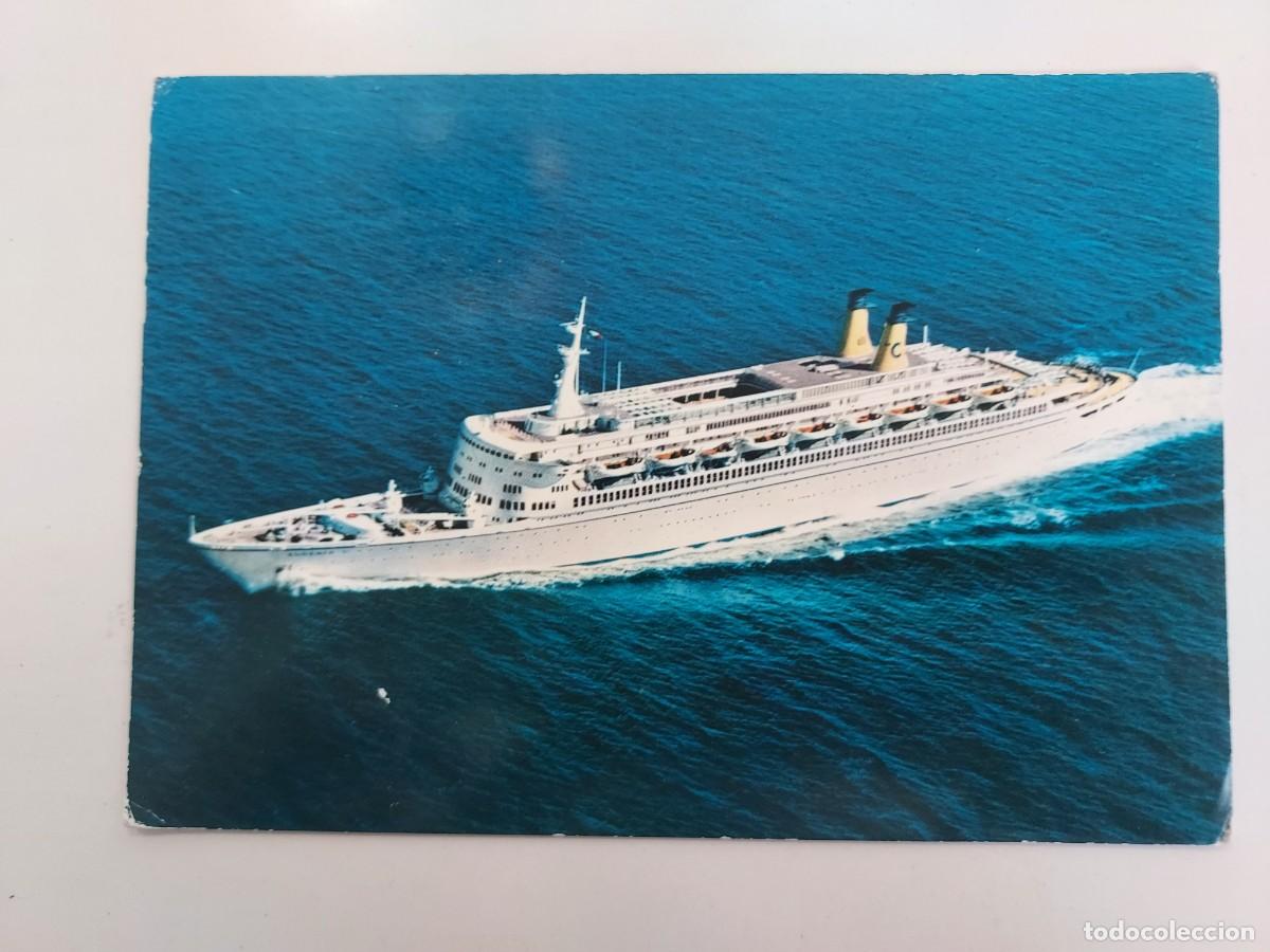 Postales: POSTAL BARCO BUQUE CRUCERO. EUGENIO C 30.500 TONN. ESCRITA 1974. LINEA GENOVA