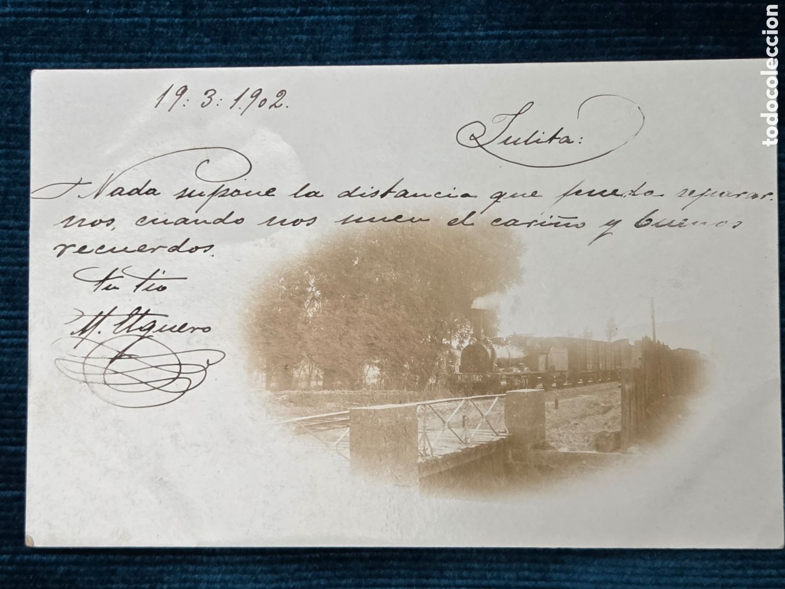 Postales: FERROCARRIL 1902 POSTAL FOTOGR&Aacute;FOCA Sin identificar.